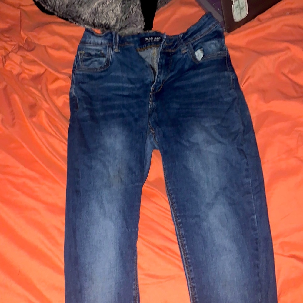 Distressed Blue Jeans